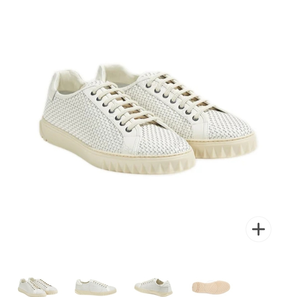 Salvatore Ferragamo Cube17 Woven Leather Sneakers